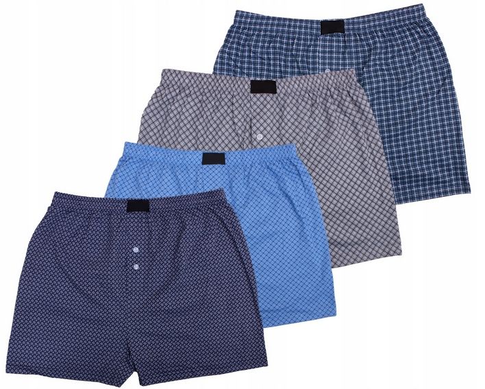 4 LUŹNE BOKSERKI MĘSKIE 100% Bawełna Zestaw szortów z bawełny do spania 3XL zdjęcie 1