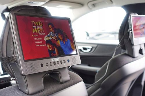 SCHWAIGER przenośny odtwarzacz DVD 2 ekrany USB SD pilot stojak samochodowy na Arena.pl