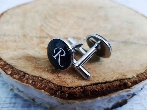 Spinki do Mankietów z Inicjałami Literami Inicjały do Ślubu Ślub Ślubne na Arena.pl