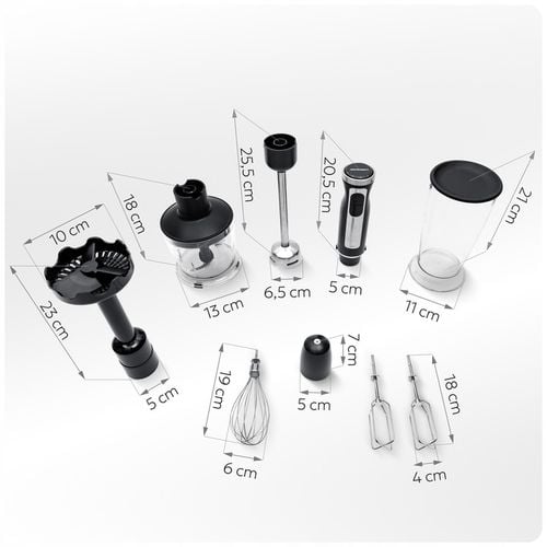 Blender ręczny 1500W czarny Berdsen tytanowe ostrza wielofunkcyjny 5w1 na Arena.pl