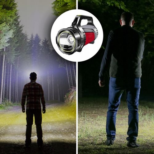 MOCNA LATARKA AKUMULATOROWA SZPERACZ LED POWERBANK ŁADOWANIE TURYSTYCZNA na Arena.pl