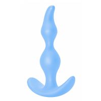 korek analny z wypustkami, wtyczka do pupy, niebieski. bent anal plug