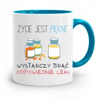 Kubek Błękitny Pielęgniarki Życie Jest Piękne Z Nadrukiem Ze Zdjęciem