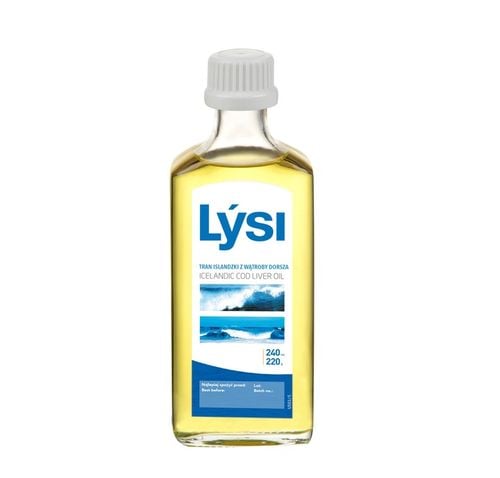 Lysi TRAN ISLANDZKI NATURALNY Omega 3 EPA DHA WITAMINA A D E 240ml na Arena.pl