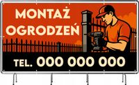 Plandeka reklamowa 200x100 z oczkami - Profesjonalny montaż ogrodzeń