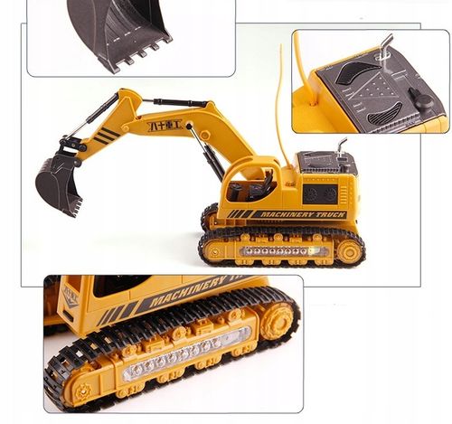 DUŻA KOPARKA ZDALNIE STEROWANA ŚWIATŁO LED PILOT RUCHOME RAMIĘ ŁYŻKA-METAL na Arena.pl