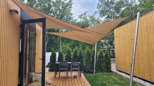 ŻAGIEL PRZECIWSŁONECZNY WODOSZCZELNY PREMIUM TRÓJKĄT BEŻOWY 1,4X1,4X2,0 na Arena.pl