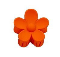 Piękna spinka klamra akrylowa matowa kwiatek 3,5cm pomarańczowy