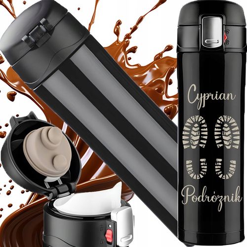 KUBEK TERMICZNY TERMOS NA KAWĘ HERBATĘ DO SAMOCHODU 440 ml PREZENT GRAWER na Arena.pl