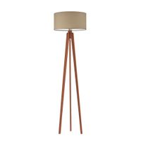 Lampa podłogowa MIAMI abażur beżowy stelaż mahoniowy