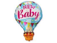 Balon foliowy "Bobas w balonie, New Baby, niebieski", 24 cale
