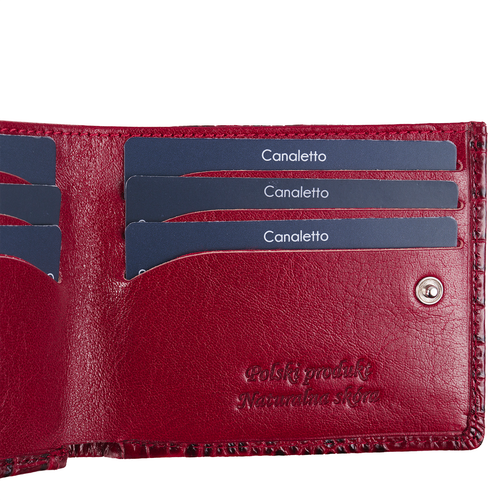 Mały portfel skórzany Canaletto z wzorem krokodylej skóry PD1055cs162 RFID na Arena.pl