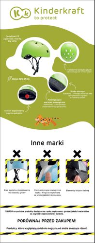 Kinderkraft Kask rowerowy SAFETY GREY na Arena.pl
