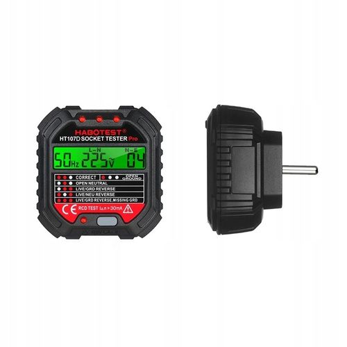 Habotest Ht107d Tester Gniazd Elektrycznych Z Wyświetlaczem LCD Test RCD na Arena.pl