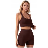 DAMSKI STRÓJ DO ĆWICZEŃ NA SIŁOWNIE KOMPLET SPORTOWY STANIK SPODENKI JOGA