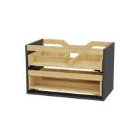 Tuto 2.0 korpus szafki 80 cm, 2 szuflady bez frontu, bez blatu, Szary/dąb