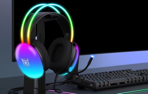 Słuchawki gamingowe ONIKUMA X25 czarne 7.1 z mikrofonem RGB przewodowe na Arena.pl