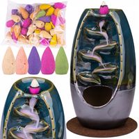 Kominek Zapachowy WODOSPAD CERAMICZNY Kadzidło aromaterapia BACKFLOW +KNOTY