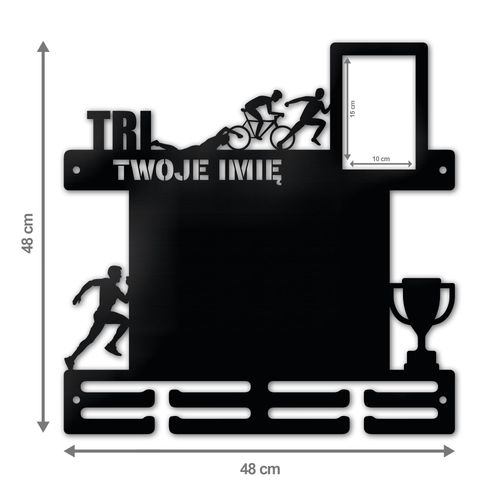 Wieszak na medale TRI MAN z kalendarzem i ramką na zdjęcie imię 413.1 na Arena.pl