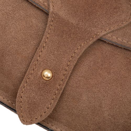 VERA PELLE torebka damska zamszowa listonoszka instagramka V694 oliwkowa na Arena.pl