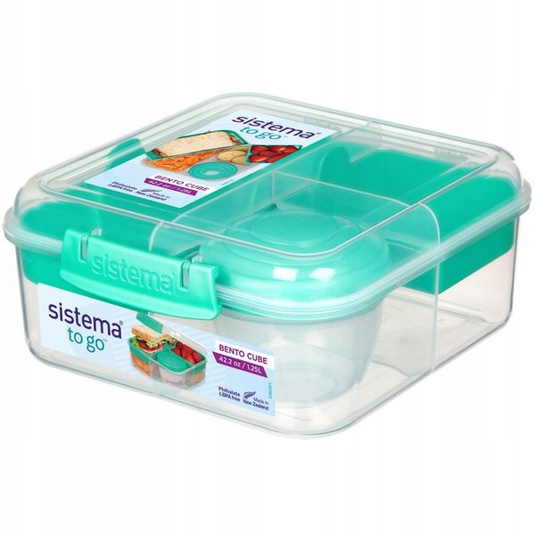 ŚNIADANIÓWKA SISTEMA LUNCHBOX POJEMNIK BOX BENTO 1250 ml Z PRZEGRÓDKAMI SOS zdjęcie 8