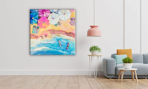 OBRAZ NA PŁÓTNIE 010 Brzeg morza 40x40cm na Arena.pl