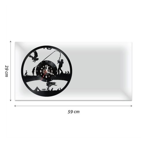 Zegar Ścienny z płyty winylowej na lustrze HOBBY 23 wzory 59x29cm na Arena.pl