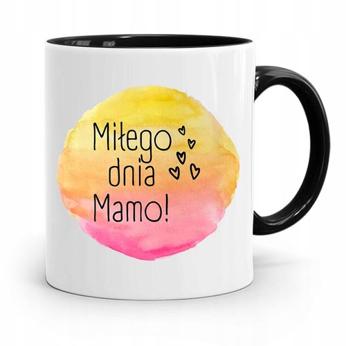 Kubek Czarny Prezent Dla Mamy Miłego Dnia Mamo! Z Nadrukiem Ze Zdjęciem na Arena.pl
