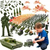 ŻOŁNIERZYKI BAZA WOJSKOWA FIGURKI ZESTAW 307EL. MAŁA ARMIA DOWÓDCA BITWA