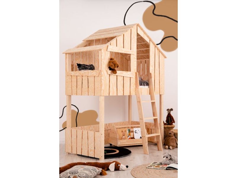 Łóżko piętrowe TED A 90x190 sosna zdjęcie 3