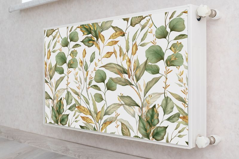 Magnetyczna OSŁONA Grzejnika Akwarelowe Liście Rośliny 90cm x 60cm zdjęcie 4