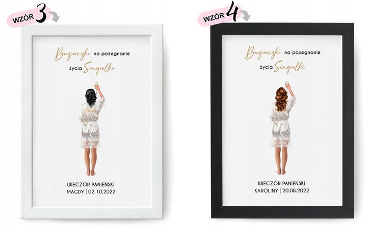 Ramka WIECZÓR PANIEŃSKI na odcisk ust PLAKAT A4 zdjęcie 6