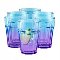 KOLOROWE Szklanki IMPREZA Grill 425 ml Niebieski Fiolet Ombre POLSKIE SZKŁO