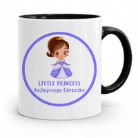 Kubek Czarny Prezent Dla Córki Little Princess Z Nadrukiem Ze Zdjęciem
