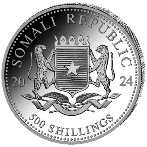 African Wildlife: Słoń Somalijski 5 uncji Srebra 2024 na Arena.pl