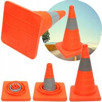 SKŁADANY PACHOŁEK DROGOWY ODBLASKOWY SŁUPEK STOŻEK OSTRZEGAWCZY MIĘKKI 35CM