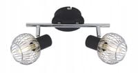 Lampa sufitowa ścienna czarna chrom reflektorki do salonu 2 pkt Candellux