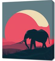 Obraz 60x70cm Słoń przy Czerwieni