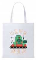 Dla Budowlańca Prezent Torba Eco Biała Shopper Z Nadrukiem Ze Zdjęciem