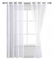 Firany Gotowe do Salonu Na Przelotkach 140X240 Lekkie z Woalu