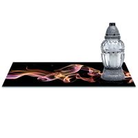 SZKLANA PODSTAWKA POD ZNICZE z dedykacją 60x20cm Dym róż 66c