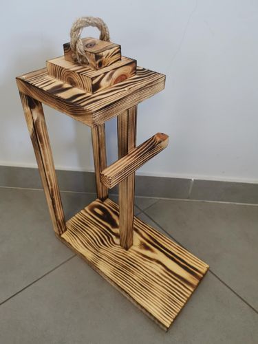 Lampion drewniany z podstawą i krzyżem 40cm Baza pod stroik Dekor nr4 na Arena.pl