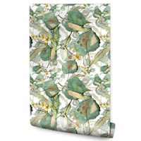 Tapeta Ścienna AKWARELA Malowane Liście Abstrakcja Natura Rośliny