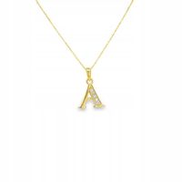 Złota zawieszka literka A z cyrkoniami próba 585