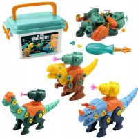 DLA DZIECI KLOCKI  DINOZAURY Z WYRZUTNIAMI I ŚRUBOKRĘTAMI