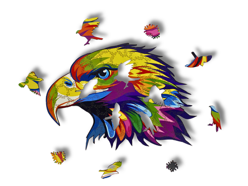 Puzzle Drewniane dla dzieci i Orzeł Eagle w pudełku drewnianym na Arena.pl