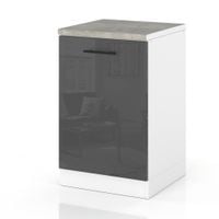 Szafka Kuchenna Stojąca Z Blatem Modułowa 50cm Spremium Szary Połysk