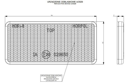 Odblask samoprzylepny biały 44x94 (UO029) na Arena.pl