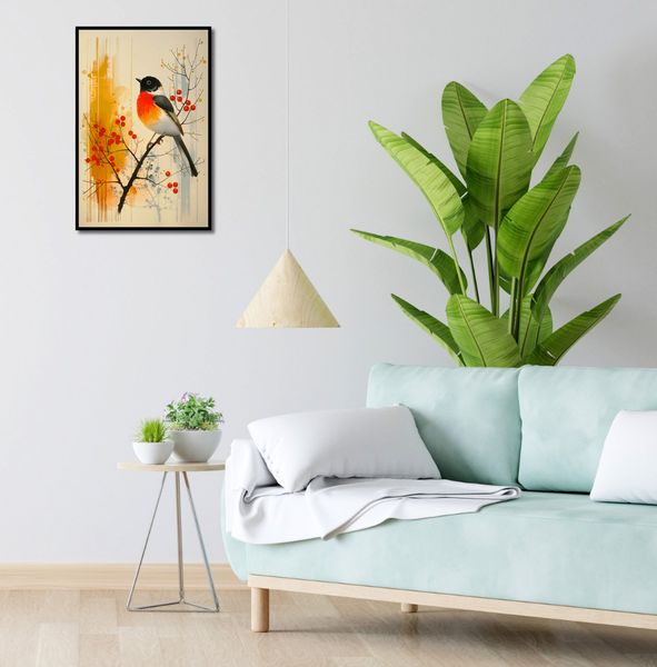 Plakat 40x60cm Jesienny Rudzik zdjęcie 4