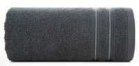 Ręcznik bawełniany ze stebnowaną bordiurą EMINA 50X90 grafitowy